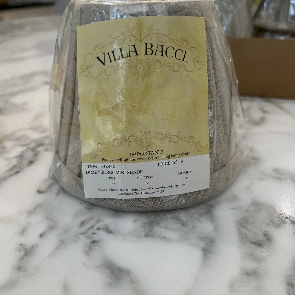 Villa Bacci‎ Mini Lamp Shade Pleated Linen CLIP ON 3 X 5 X 4
